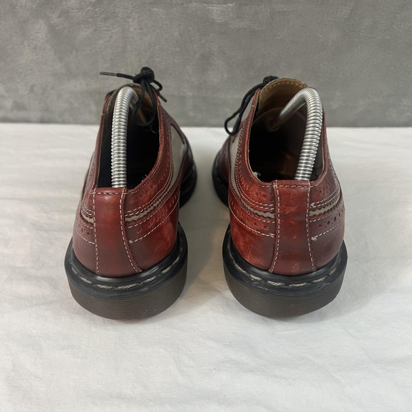 Vintage Dr. Martens 3989/28 Shoes Mens Size 7 Red Gray Leather Brogue Colorblock - Picture 5 of 9